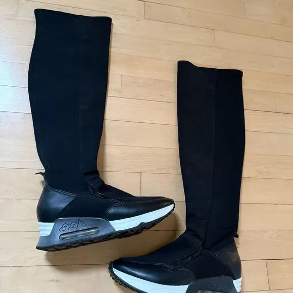 Ash Limited Thigh High Trainer Boots in Black 6 - Picture 3 of 15